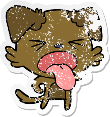 Bir insan tarafından çizilmiş iğrenç bir karikatür çıkartması.