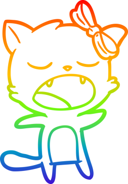 Bir insan tarafından çizilmiş şarkı söyleyen bir çizgi film kedisinin çizimi