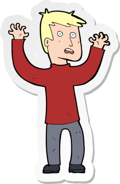 Bir insan tarafından çizilmiş bir karikatürün çıkartması.