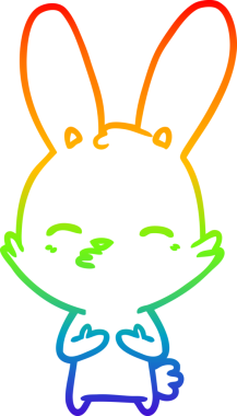 gökkuşağı gradyan çizimi bir insan tarafından çizilmiş meraklı tavşan çizgi filmi