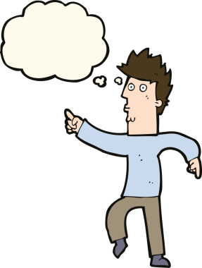 Bir insan tarafından çizilmiş düşünce kabarcığını gösteren endişeli bir çizgi film.