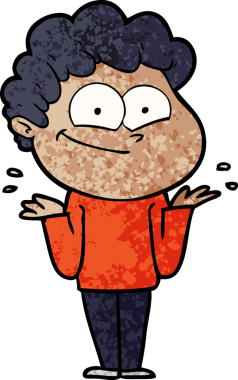 Bir insan tarafından çizilmiş mutlu bir adam.