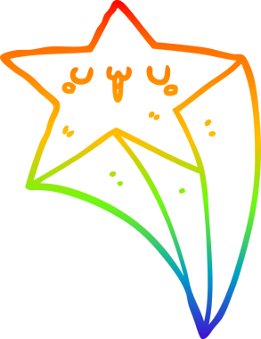 Bir insan tarafından çizilmiş gökkuşağı gradyan çizgi çizimi.