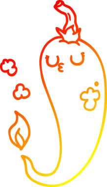 Bir insan tarafından çizilmiş sıcak kırmızı biber çizgi filminin çizimi