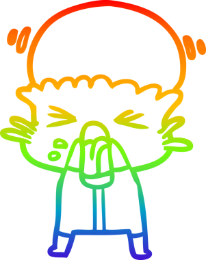 Gökkuşağı gradyanı çizimi bir insan tarafından çizilmiş garip bir uzaylı çizgi filmi.