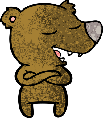 Bir insan tarafından çizilmiş çizgi film ayısı.