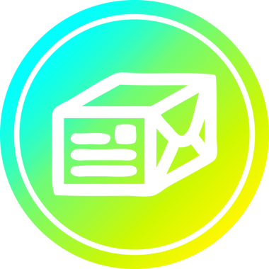 bir insan tarafından çizilen serin gradyan bitiş ile paketlenmiş dairesel simge