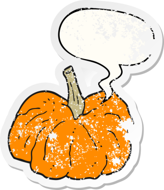 Konuşma baloncuklu karikatür bir insan tarafından çizilmiş sıkıntılı eski bir çıkartma