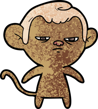 Bir insan tarafından çizilmiş çizgi maymun.