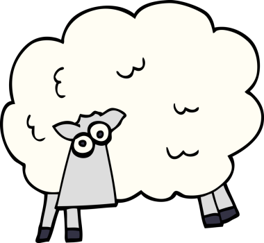 Bir insan tarafından çizilmiş komik koyunlar.