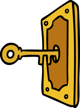 Bir insan tarafından çizilmiş bir kapı kolu karalaması.