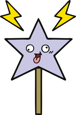 Bir insan tarafından çizilmiş sihirli bir değnek.