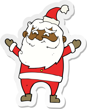 Bir insan tarafından çizilmiş mutlu noel baba karikatürü.