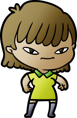 Bir insan tarafından çizilmiş karikatür kadın.