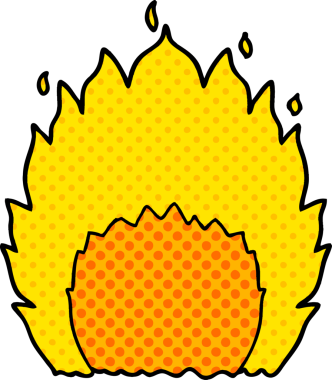 Bir insan tarafından çizilmiş çizgi film ateşi