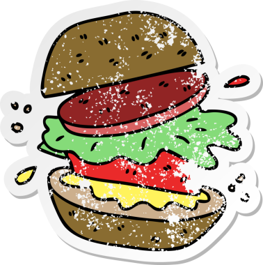 Bir insan tarafından çizilmiş vejetaryen çizilmiş garip bir el çıkartması.