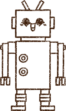 Robot Kömür Bir insan tarafından çizilmiş