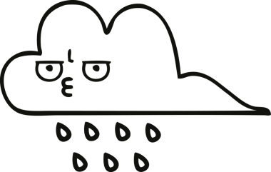 Bir insan tarafından çizilmiş fırtına yağmuru bulutu çizimi