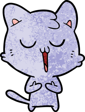 Bir insan tarafından çizilmiş çizgi film kedisi.