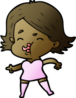 Bir insan tarafından çizilen karikatür kızı.