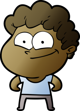 Bir insan tarafından çizilmiş mutlu bir adam.