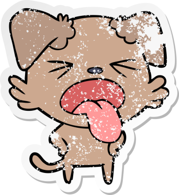 Bir insan tarafından çizilmiş iğrenç bir karikatür çıkartması.