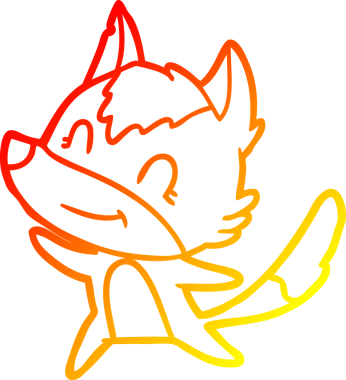 Bir insan tarafından çizilmiş dost canlısı bir kurt çizgi çizimi.