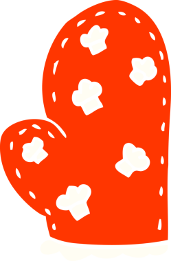 Bir insan tarafından çizilmiş karalama fırın eldiveni.