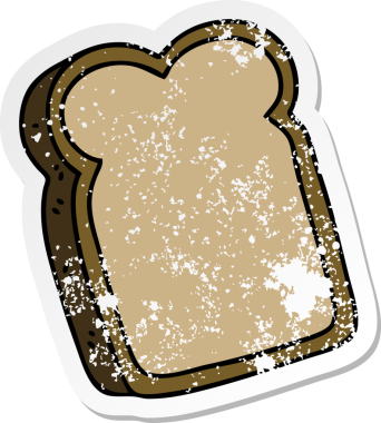 Bir insan tarafından çizilmiş bir ekmek diliminin garip bir el yazısı.