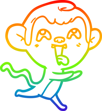 gökkuşağı gradyan çizimi çılgın bir çizgi maymun insan tarafından çizilmiş