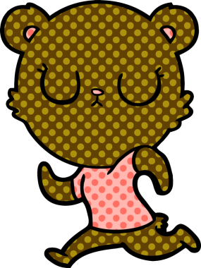 Bir insan tarafından çizilmiş barışçıl çizgi film ayısı.