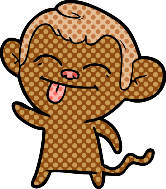 Bir insan tarafından çizilmiş komik çizgi maymun.