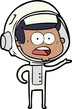 Karikatür bir insan tarafından çizilen astronotu şaşırttı.