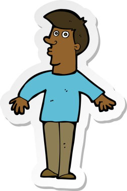 Bir insan tarafından çizilmiş bir karikatür çıkartması.