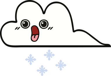 Bir insan tarafından çizilmiş güzel bir kar bulutu karikatürü