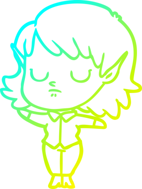 Bir insan tarafından çizilmiş soğuk gradyan çizgi çizimi.