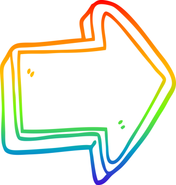 gökkuşağı gradyan çizgi çizimi bir insan tarafından çizilmiş ok işareti