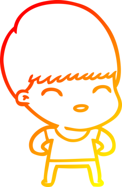 Bir insan tarafından çizilmiş mutlu çizgi film çocuğu çizimi.