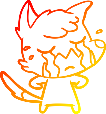 Bir insan tarafından çizilmiş ağlayan tilki çizgi filmi.