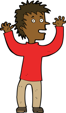 Bir insan tarafından çizilmiş heyecanlı bir çocuk.