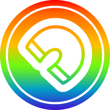 Gökkuşağı gradyan bir insan tarafından çizilmiş geleneksel mıknatıs dairesel simgesi