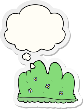 Düşünce baloncuklu karikatür çiti bir insan tarafından çizilmiş bir çıkartma