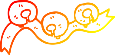 Bir insan tarafından çizilmiş bir çizgi filmin sıcak gradyan çizgileri.