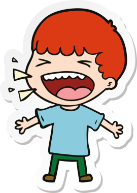 Bir insan tarafından çizilmiş bir karikatür çıkartması.