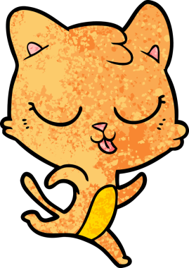 Bir insan tarafından çizilmiş çizgi film kedisi.