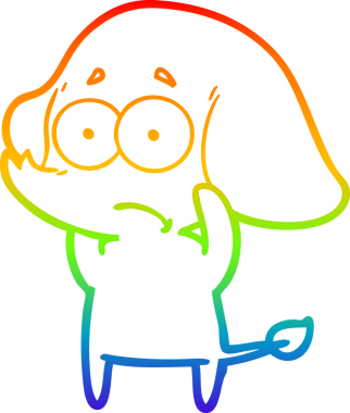 gökkuşağı gradyan çizgi çizimi bir insan tarafından çizilmiş belirsiz bir fil