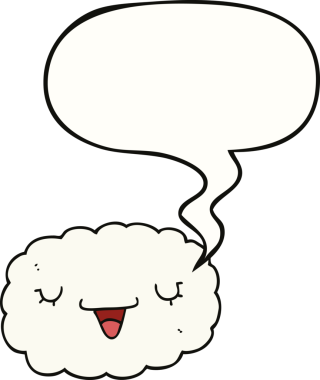 bir insan tarafından çizilmiş konuşma baloncuklu çizgi film bulutu