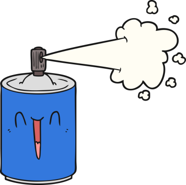 Bir insan tarafından çizilmiş karikatür spreyi.