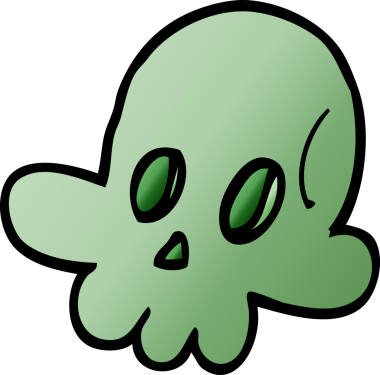 Bir insan tarafından çizilmiş cadılar bayramı kafatası karalaması.