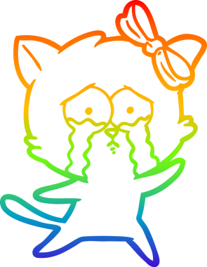 gökkuşağı gradyanı çizimi bir insan tarafından çizilmiş çizgi film kedisi